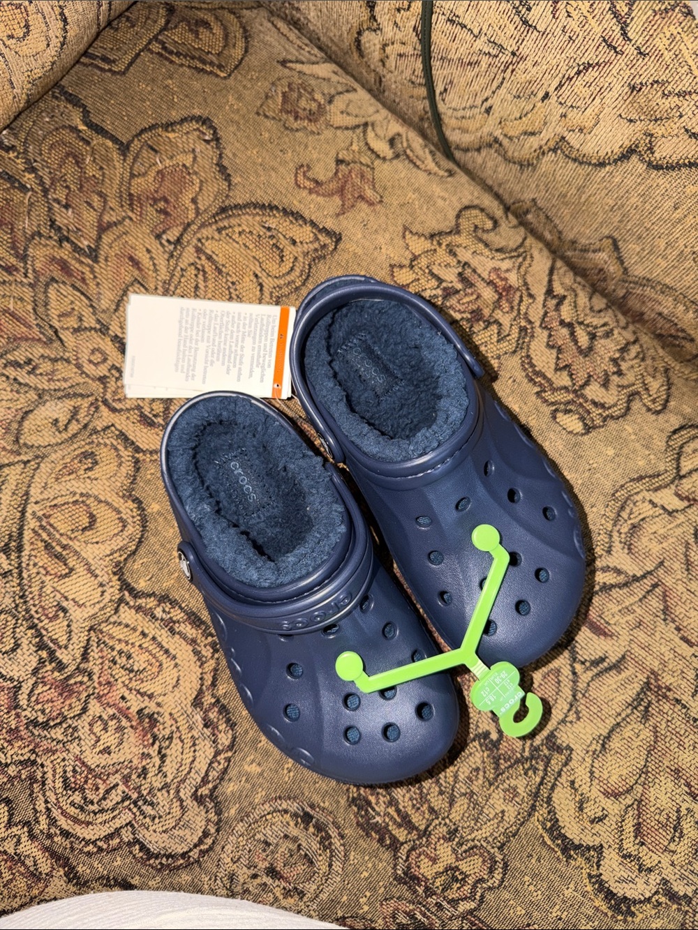 CROCS Kids Navy Blue Fleece-Lined